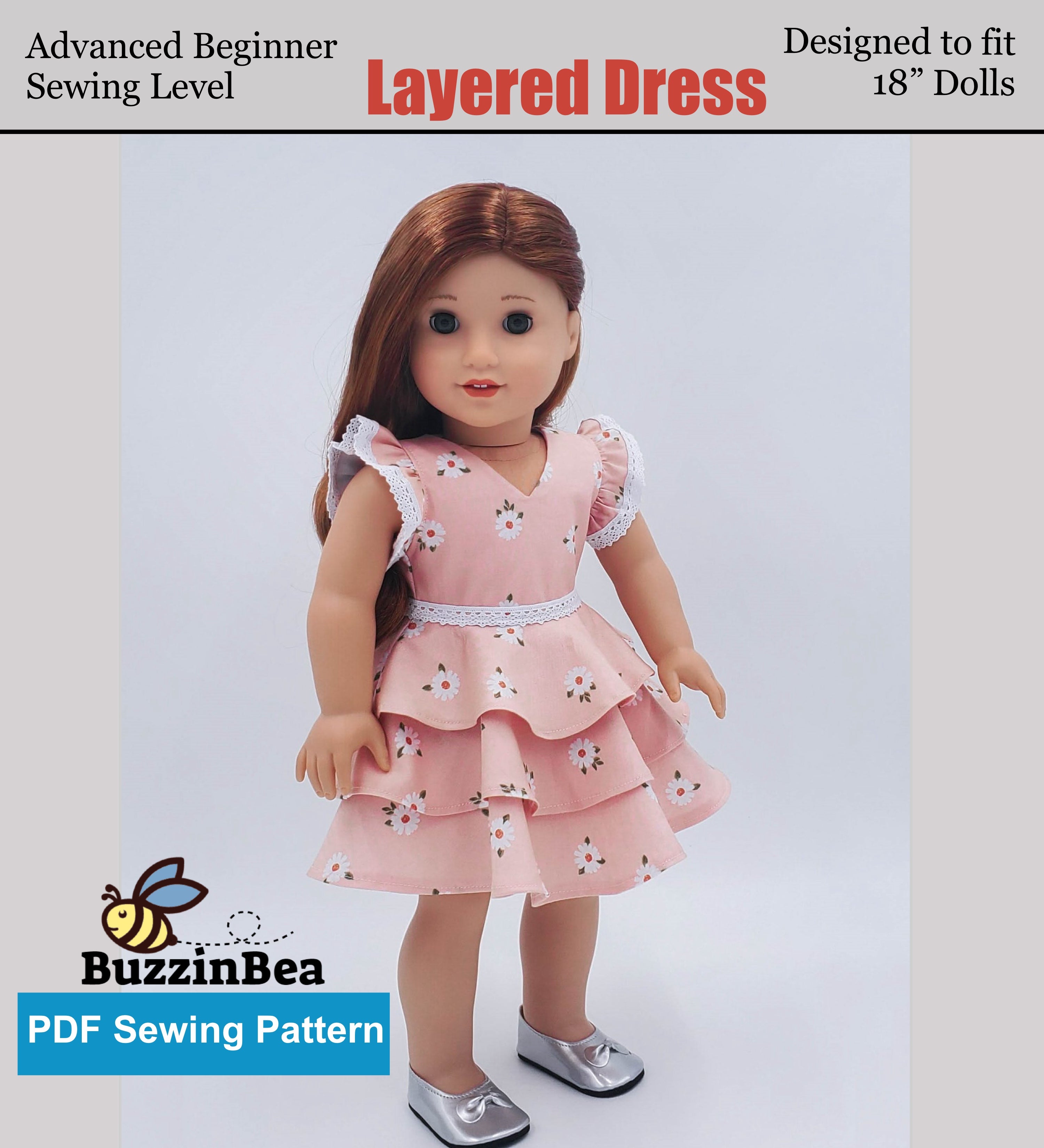 Layered Dress for 18-inch Dolls PDF Sewing Pattern – BuzzinBea Doll Sewing Patterns Layered Dress for 18-inch Dolls PDF Sewing Pattern – BuzzinBea Doll Sewing Patterns