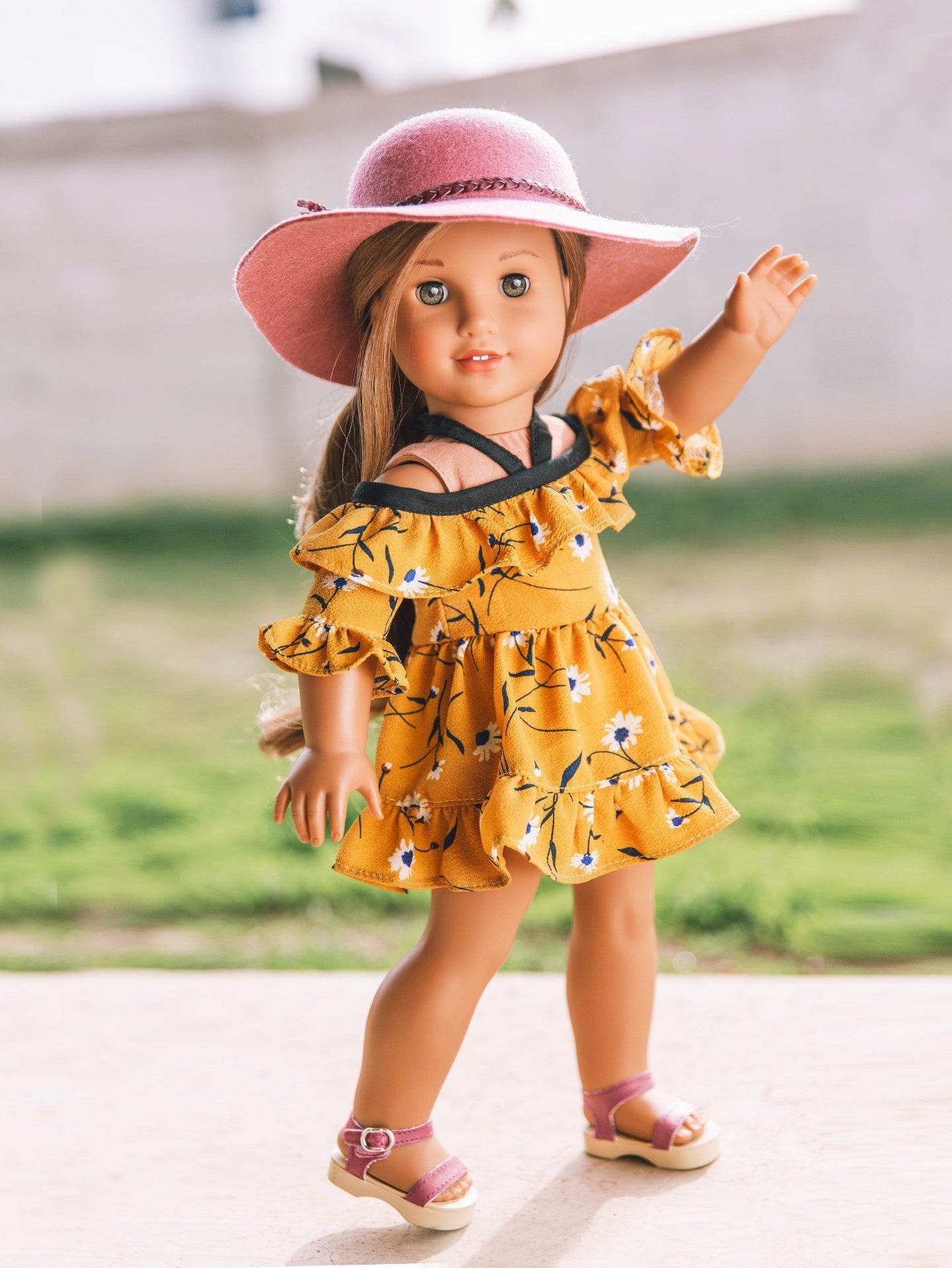 Wildflower Dress - An Off Shoulder 18 inch doll clothes patterns
