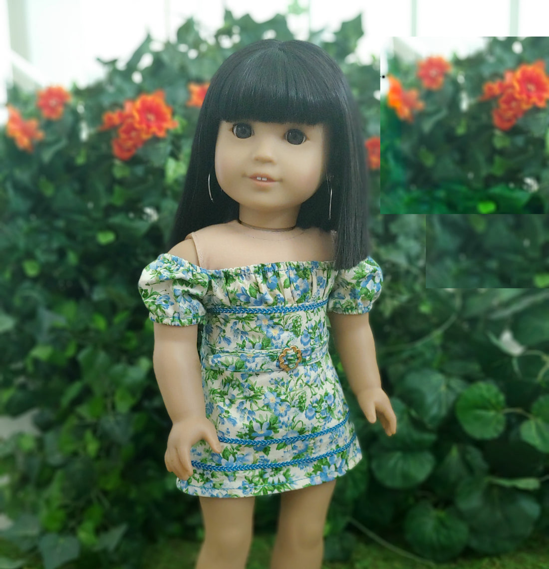 Hyacinth Dress - A Puffed Sleeve Style 18 inch Doll Clothes Patterns