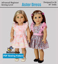 Aster dress 18-inch Doll Clothes PDF sewing pattern