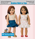 Azalea Skirt and Top 18-inch doll clothes PDF sewing pattern