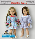 Camellia dress 18-inch doll clothes PDF sewing pattern