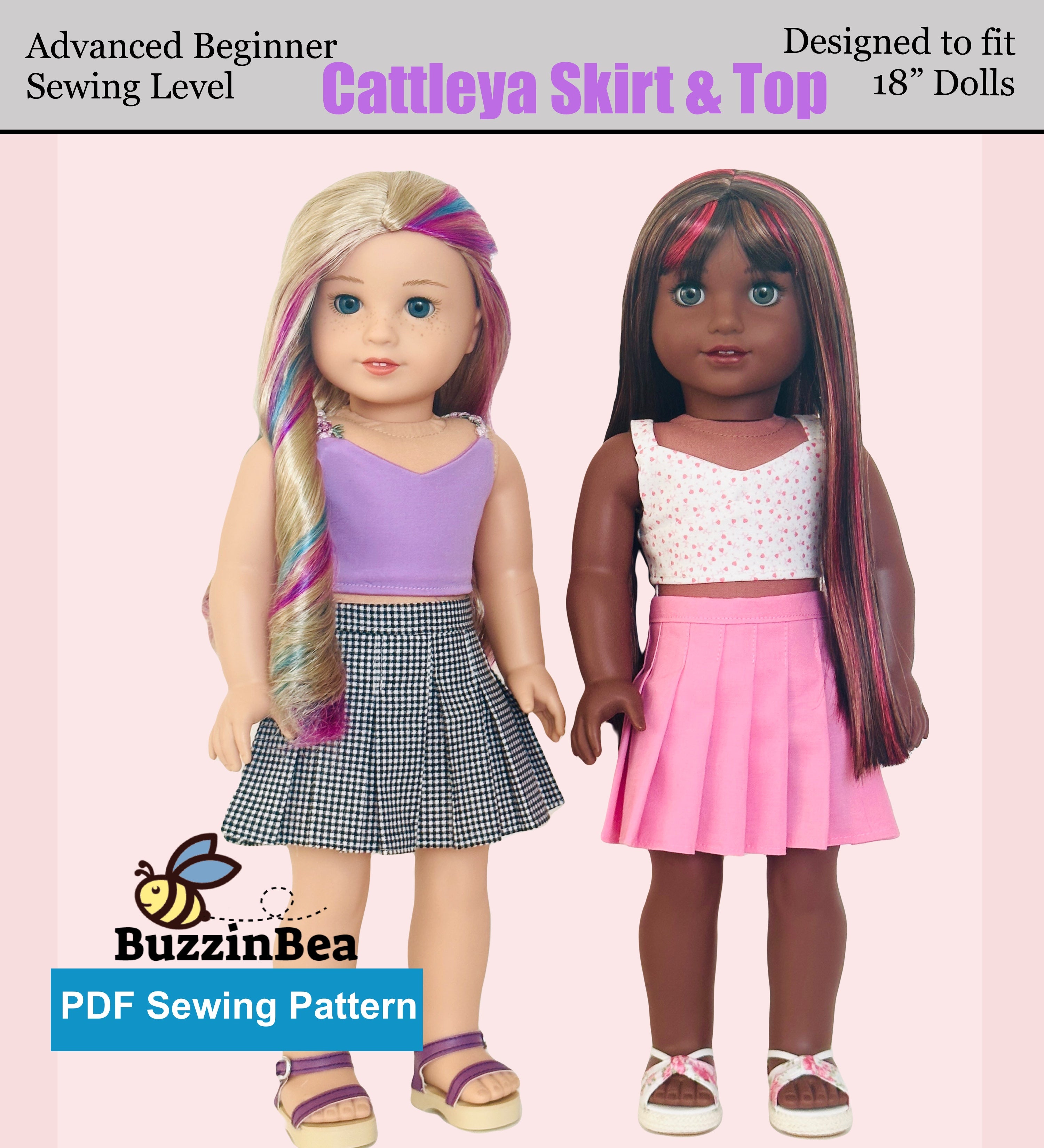 Cattleya Skirt and Top for 18-inch Dolls PDF Sewing Pattern