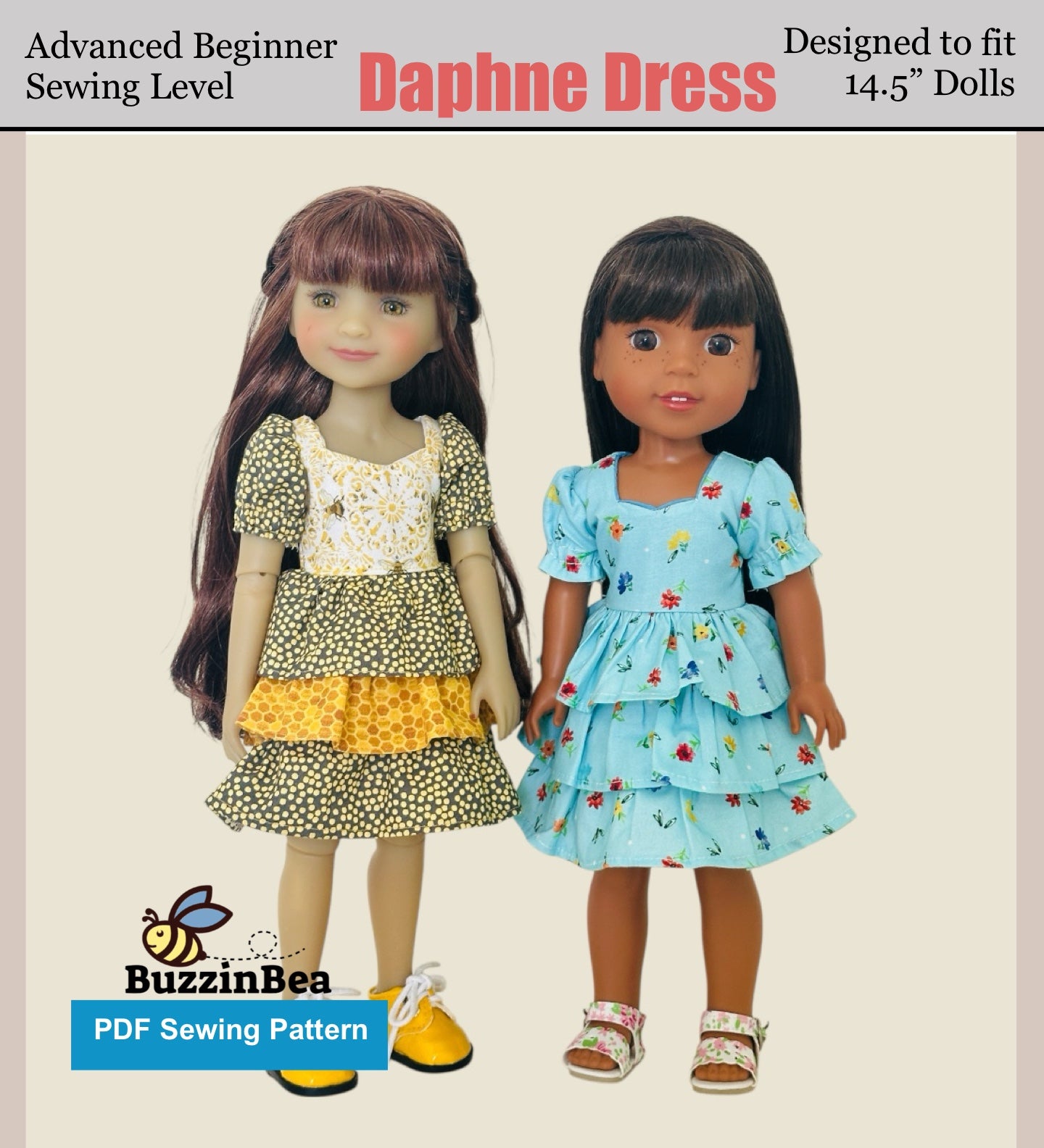 Daphne Dress for 14.5-inch Dolls PDF Sewing Pattern