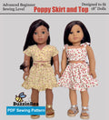 Poppy Skirt and Top for 18-inch doll clothes PDF sewing pattern