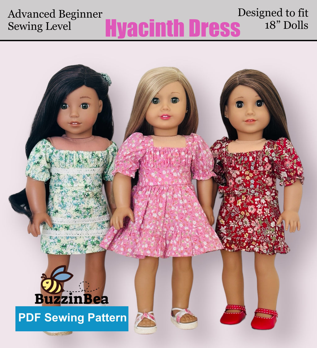 Hyacinth Dress 18-inch Doll Clothes PDF Sewing Pattern