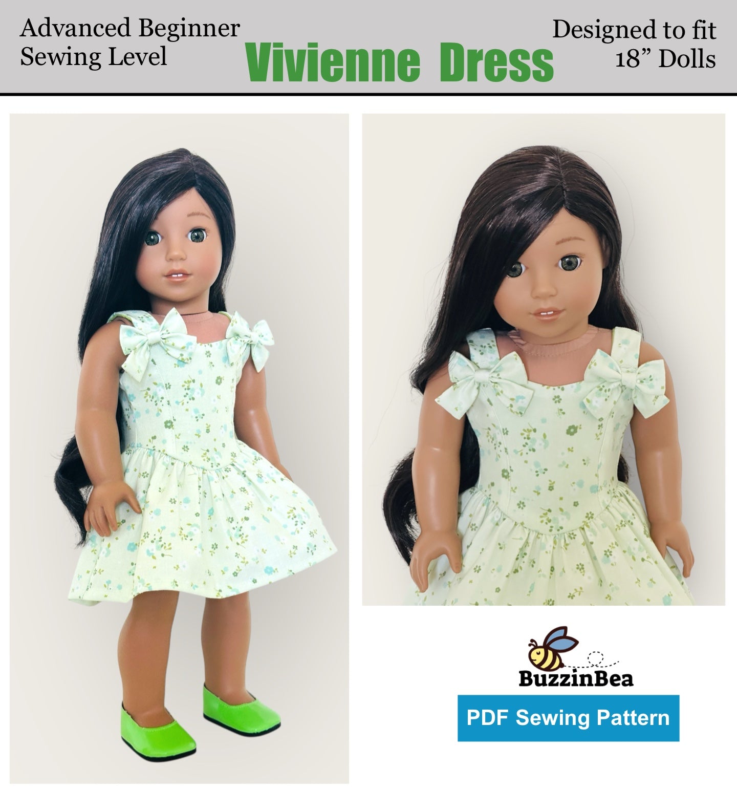 Vivienne Dress for 18-inch Dolls PDF Sewing Pattern