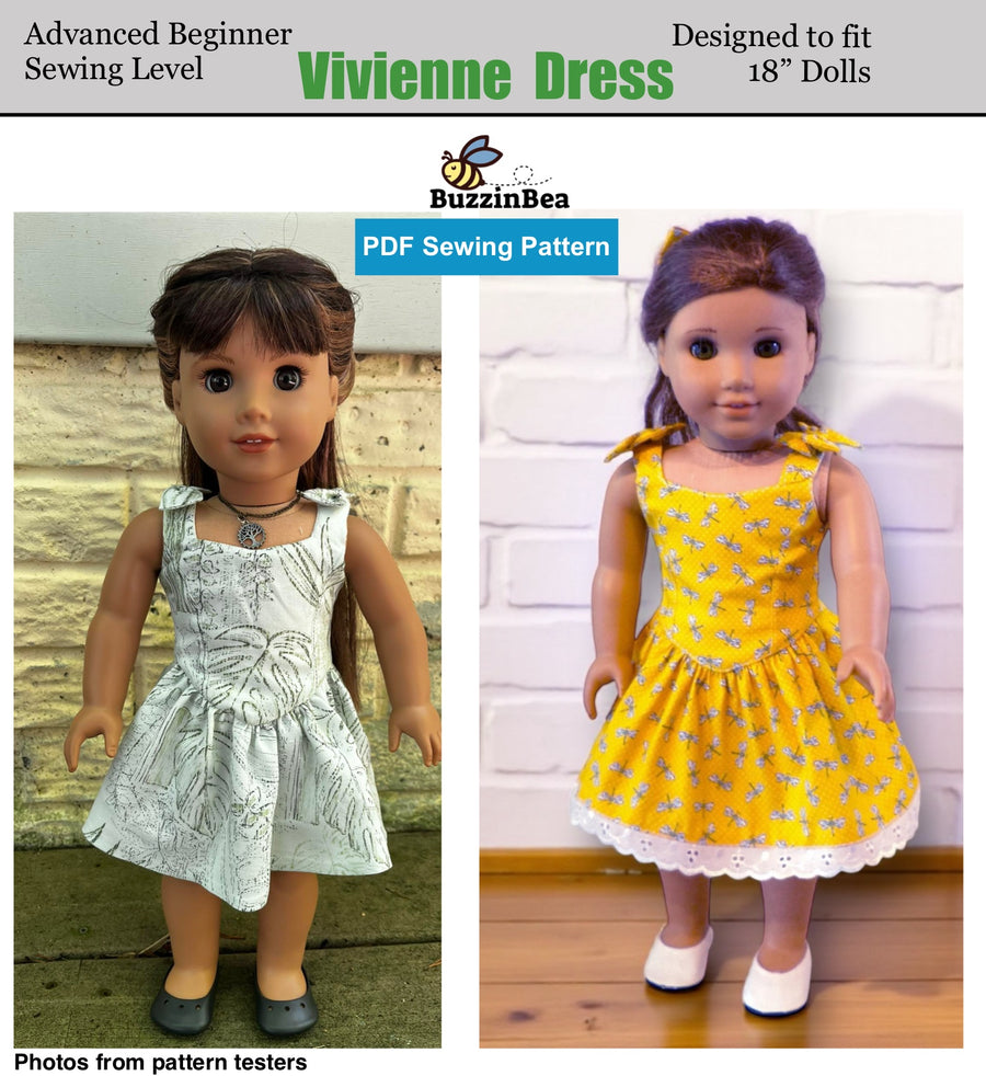 Vivienne Dress for 18-inch Dolls PDF Sewing Pattern