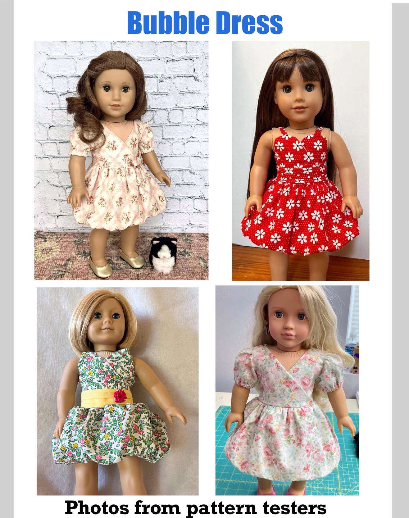 Bubble Dress for 18-inch Dolls PDF Sewing Pattern