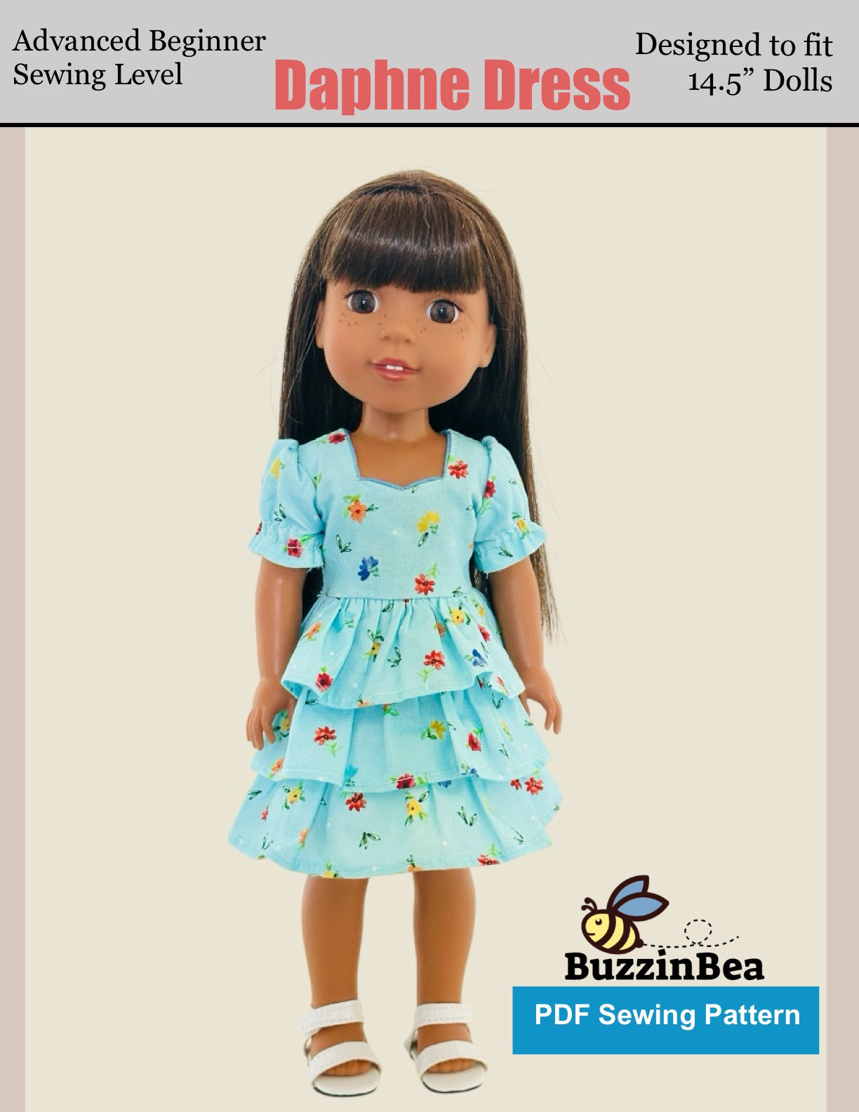 Daphne Dress for 14.5-inch Dolls PDF Sewing Pattern