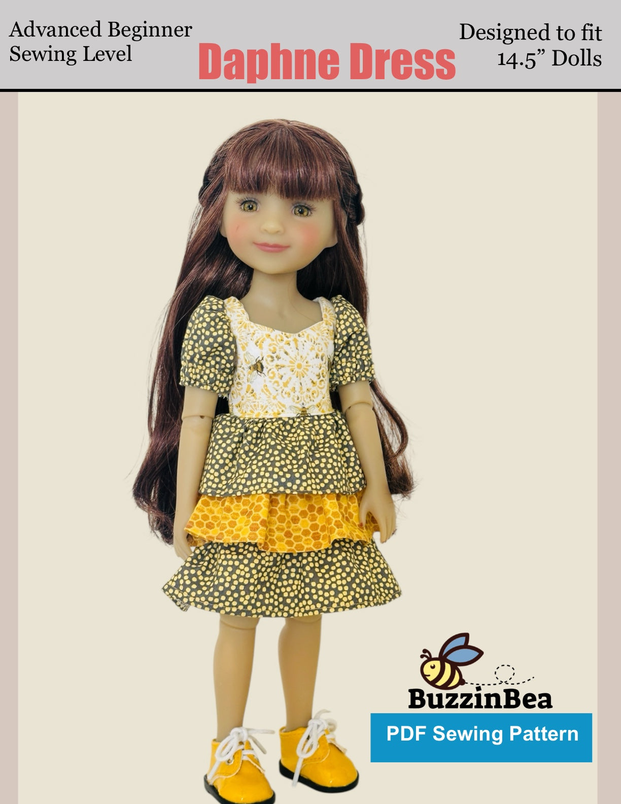 Daphne Dress for 14.5-inch Dolls PDF Sewing Pattern