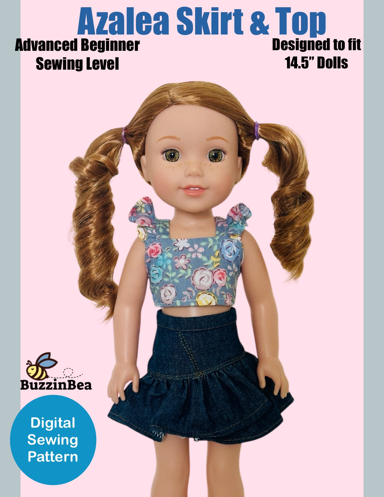 Azalea Skirt and Top for 14.5-inch Dolls PDF Sewing Pattern