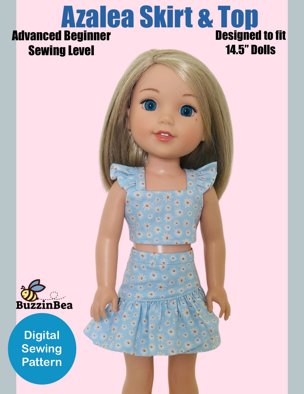 Azalea Skirt and Top for 14.5-inch Dolls PDF Sewing Pattern
