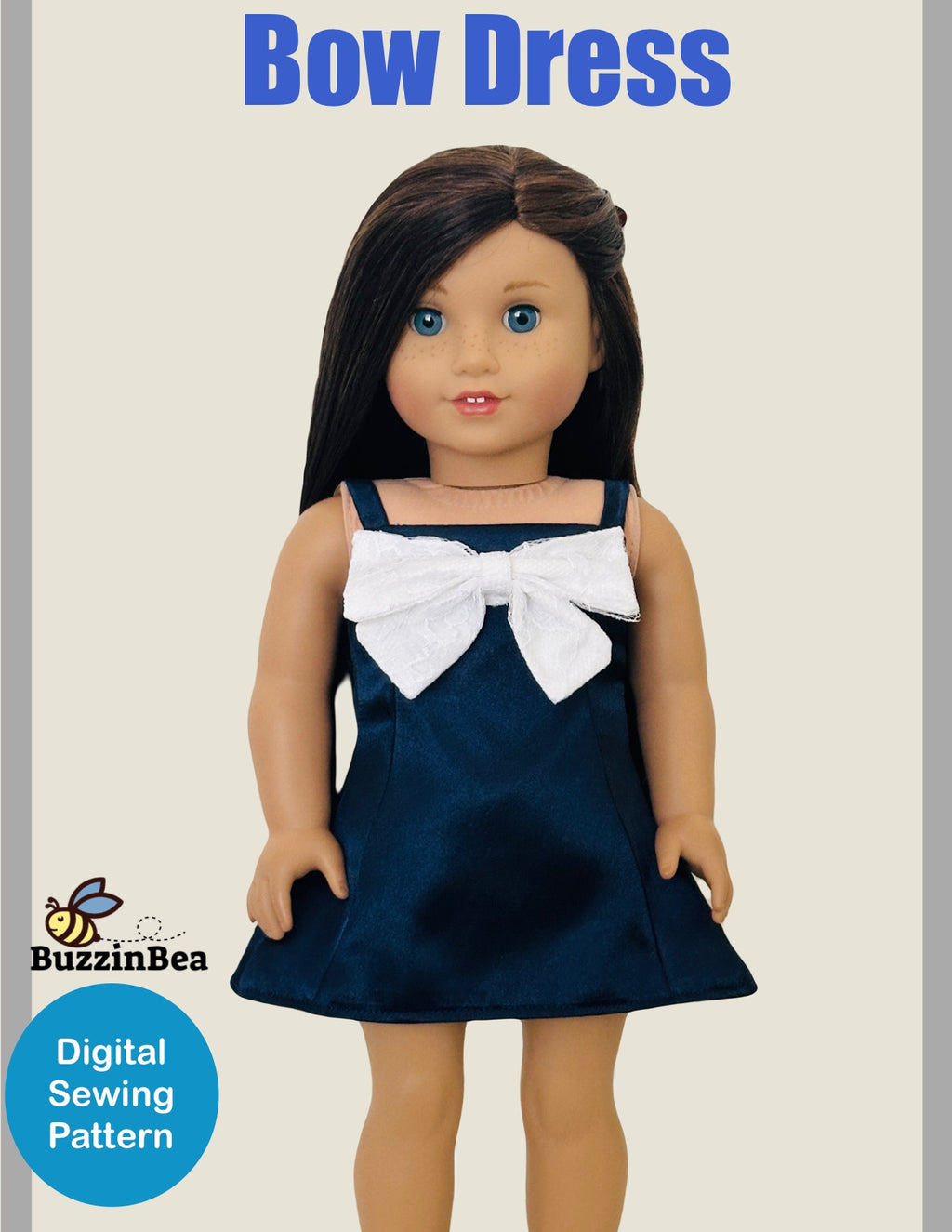 Bow Dress for 18-inch Dolls PDF Sewing Pattern