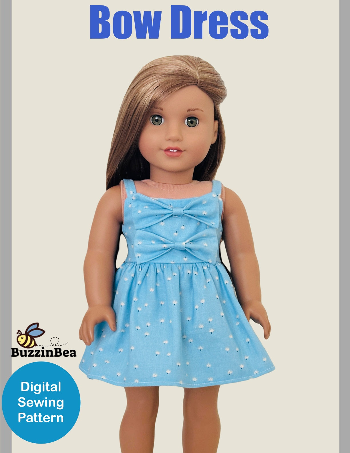Bow Dress for 18-inch Dolls PDF Sewing Pattern