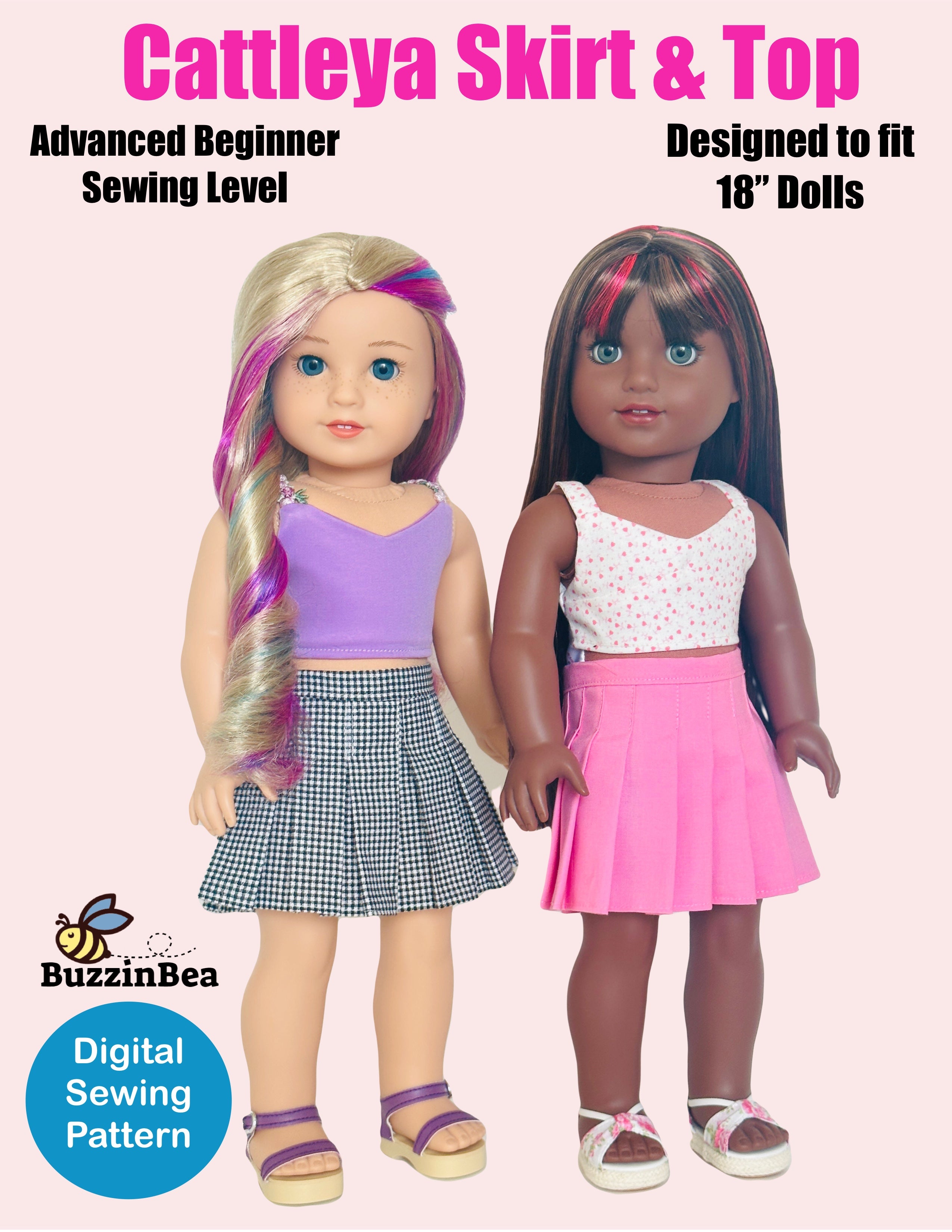 Cattleya Skirt and Top for 18-inch Dolls PDF Sewing Pattern