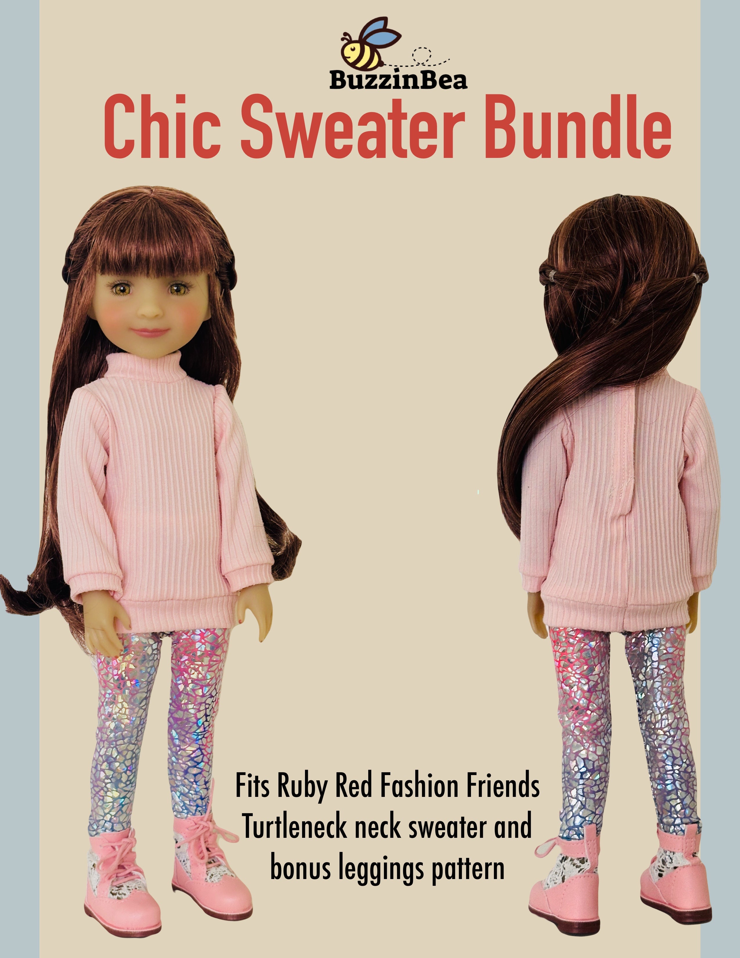 Chic Sweater Bundle for  14-15-inch Dolls Digital PDF Sewing Pattern