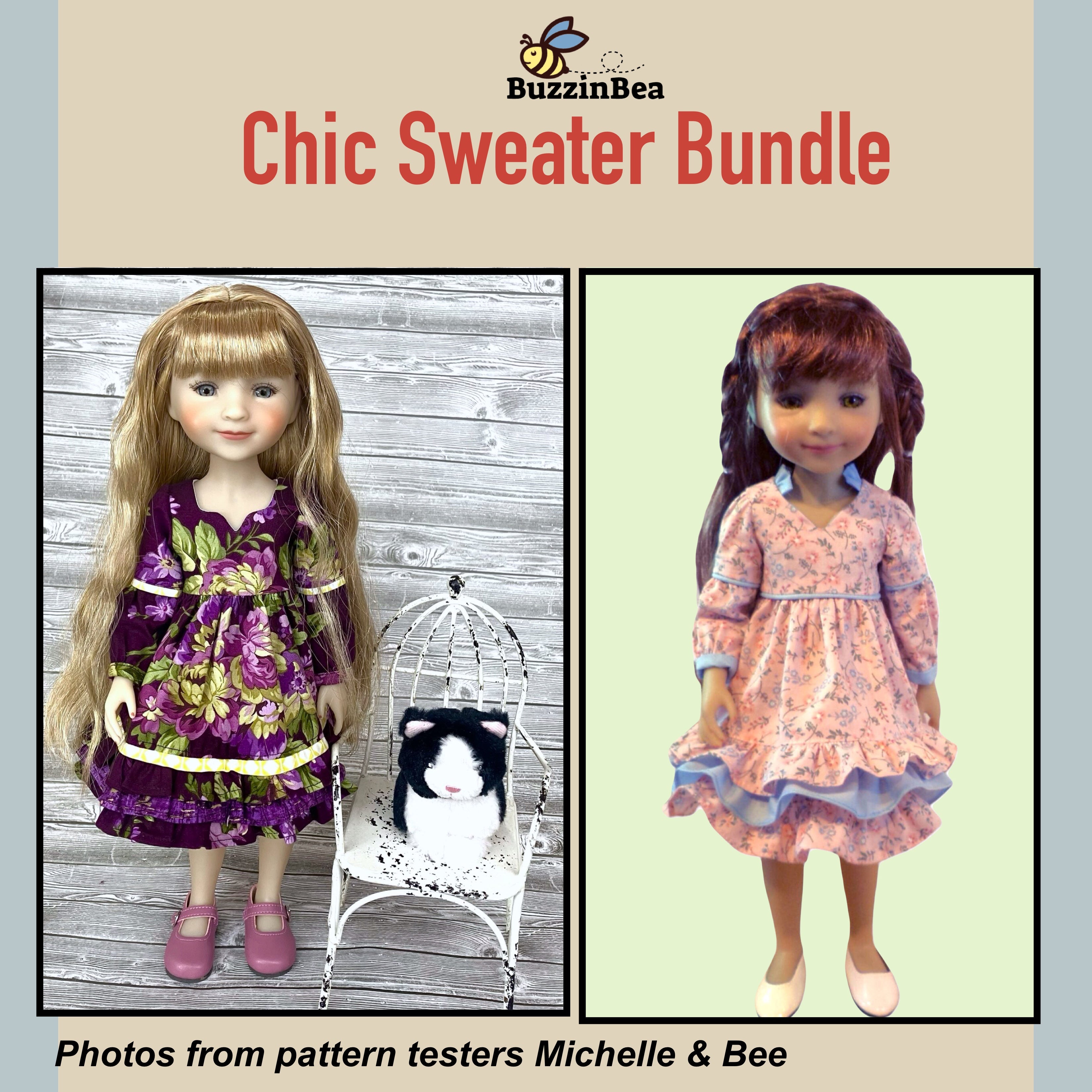 Iris Dress for 14-15-inch Dolls PDF Sewing Pattern