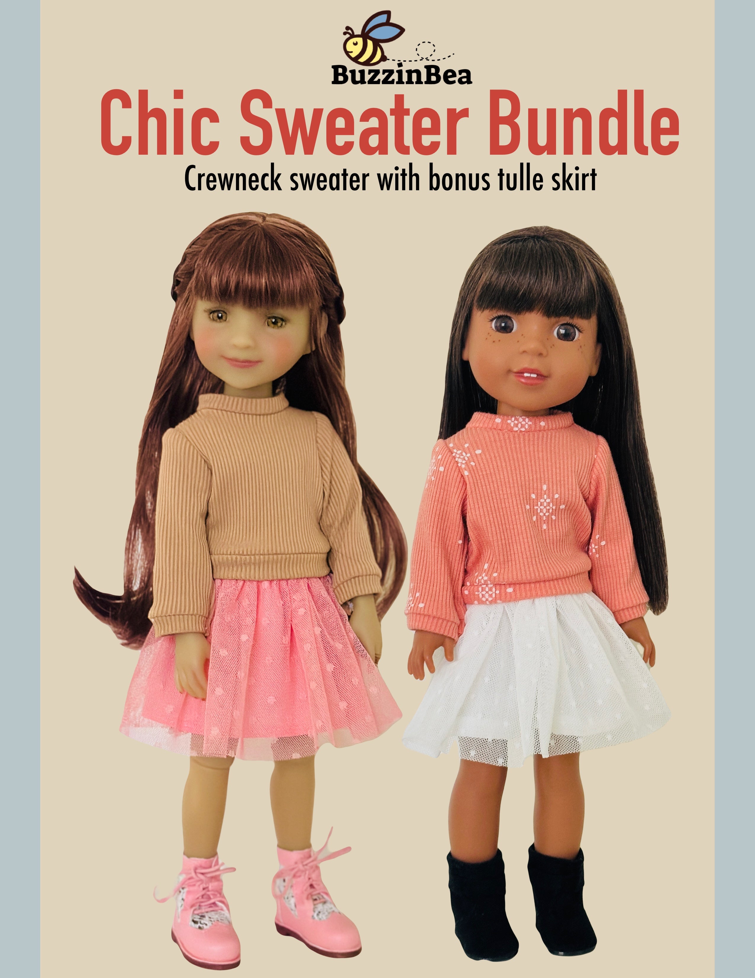 Chic Sweater Bundle for  14-15-inch Dolls Digital PDF Sewing Pattern