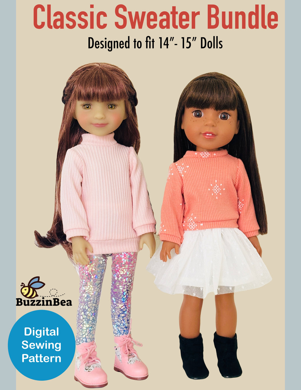 Chic Sweater Bundle for  14-15-inch Dolls Digital PDF Sewing Pattern