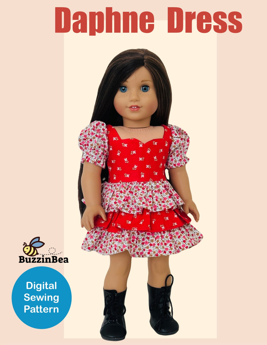 Daphne Dress for 18-inch Dolls PDF Sewing Pattern