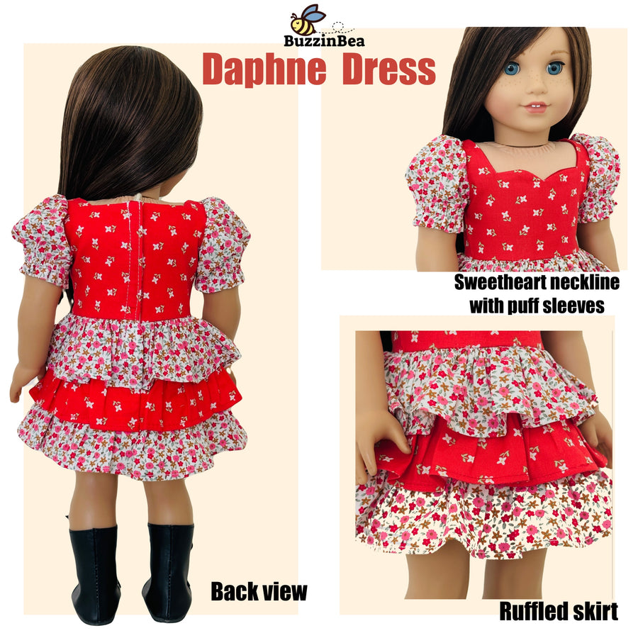 Daphne Dress for 18-inch Dolls PDF Sewing Pattern