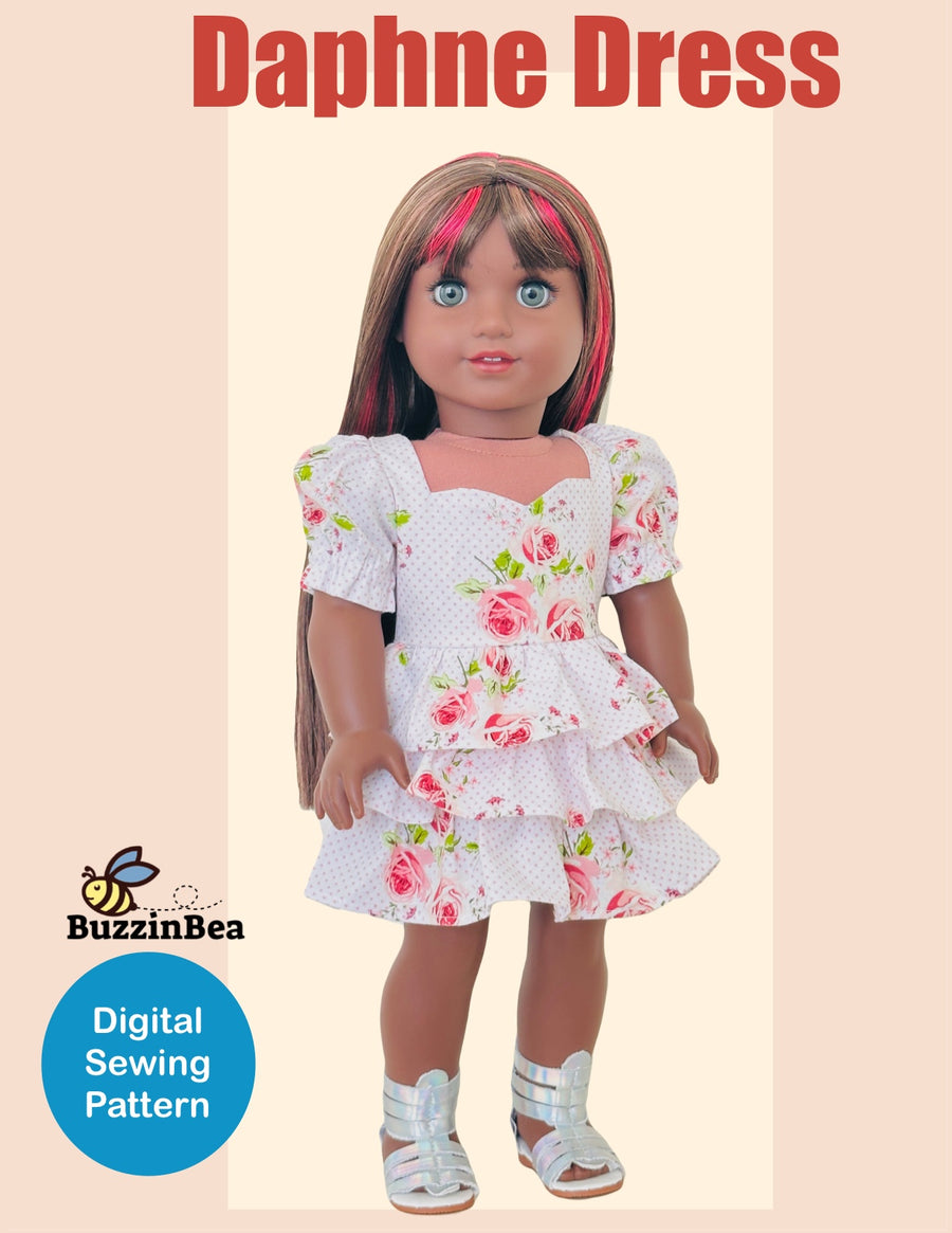 Daphne Dress for 18-inch Dolls PDF Sewing Pattern