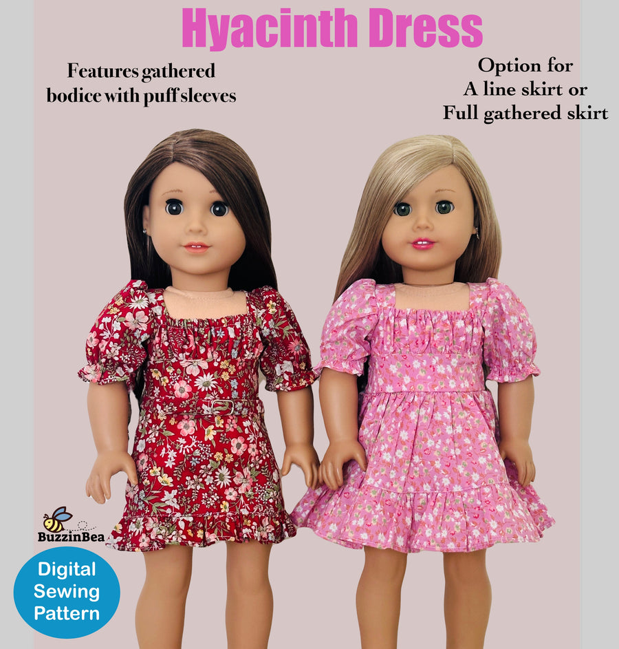 Hyacinth Dress 18-inch Doll Clothes PDF Sewing Pattern