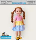 Jasmine Dress 14-inch doll clothes PDF sewing pattern