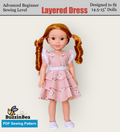 Layered Dress for 14-inch dolls clothes PDF Sewing Pattern