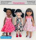 Tiered Dress 14-inch doll clothes PDF sewing pattern