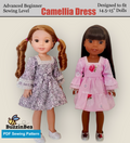 Camellia Dress 14-inch doll clothes PDF sewing pattern