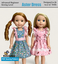 Aster dress 14-inch doll clothes PDF sewing pattern