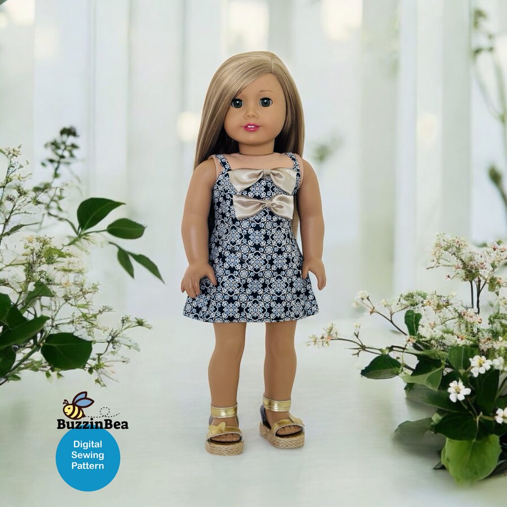 Bow Dress for 18-inch Dolls PDF Sewing Pattern