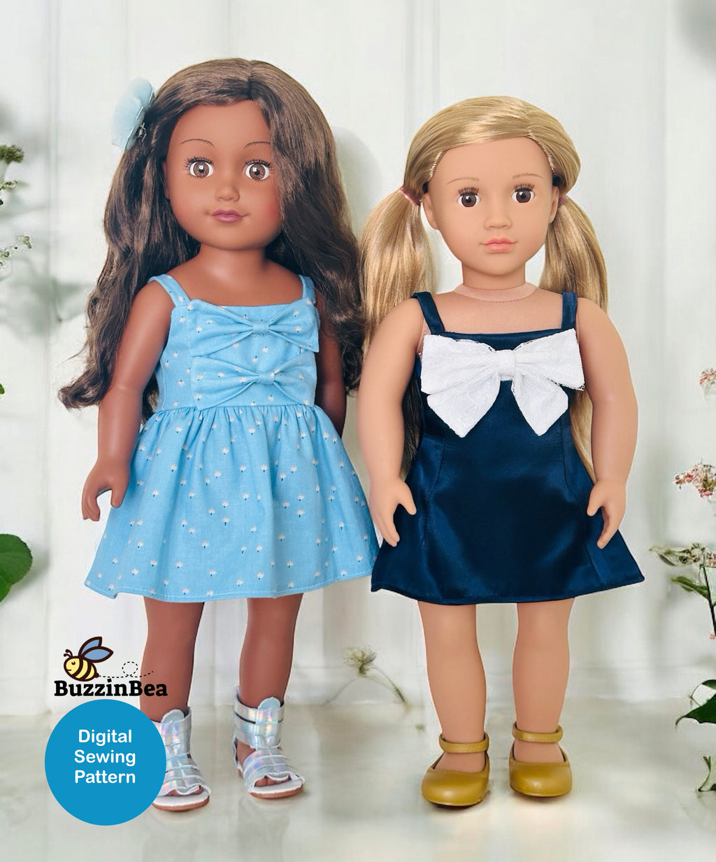 Bow Dress for 18-inch Dolls PDF Sewing Pattern