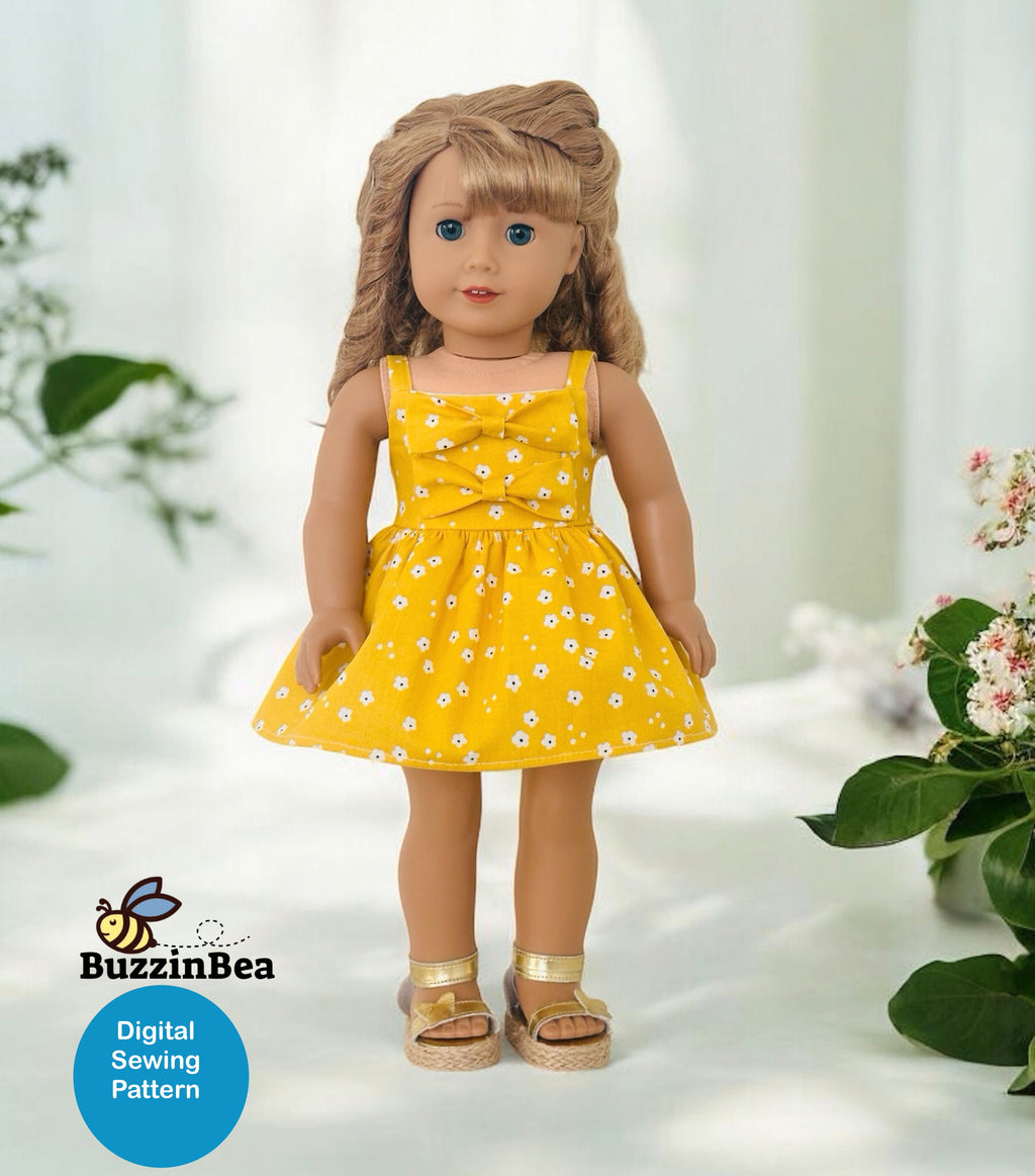 Bow Dress for 18-inch Dolls PDF Sewing Pattern