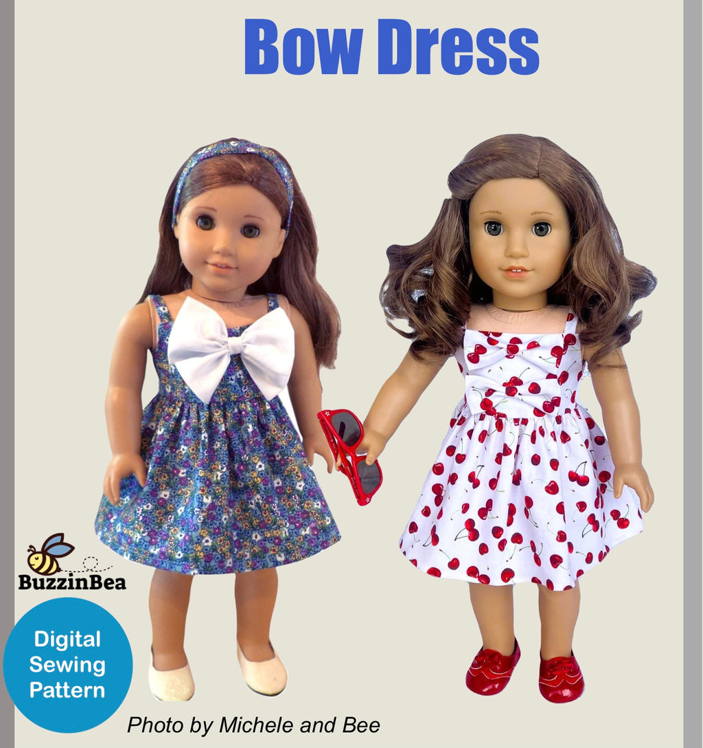 Bow Dress for 18-inch Dolls PDF Sewing Pattern