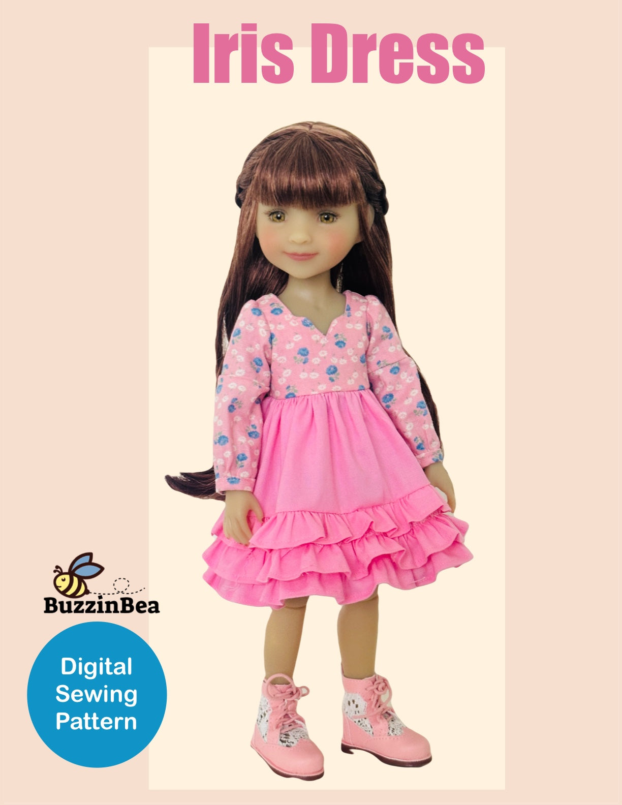 Iris Dress for 14-15-inch Dolls PDF Sewing Pattern