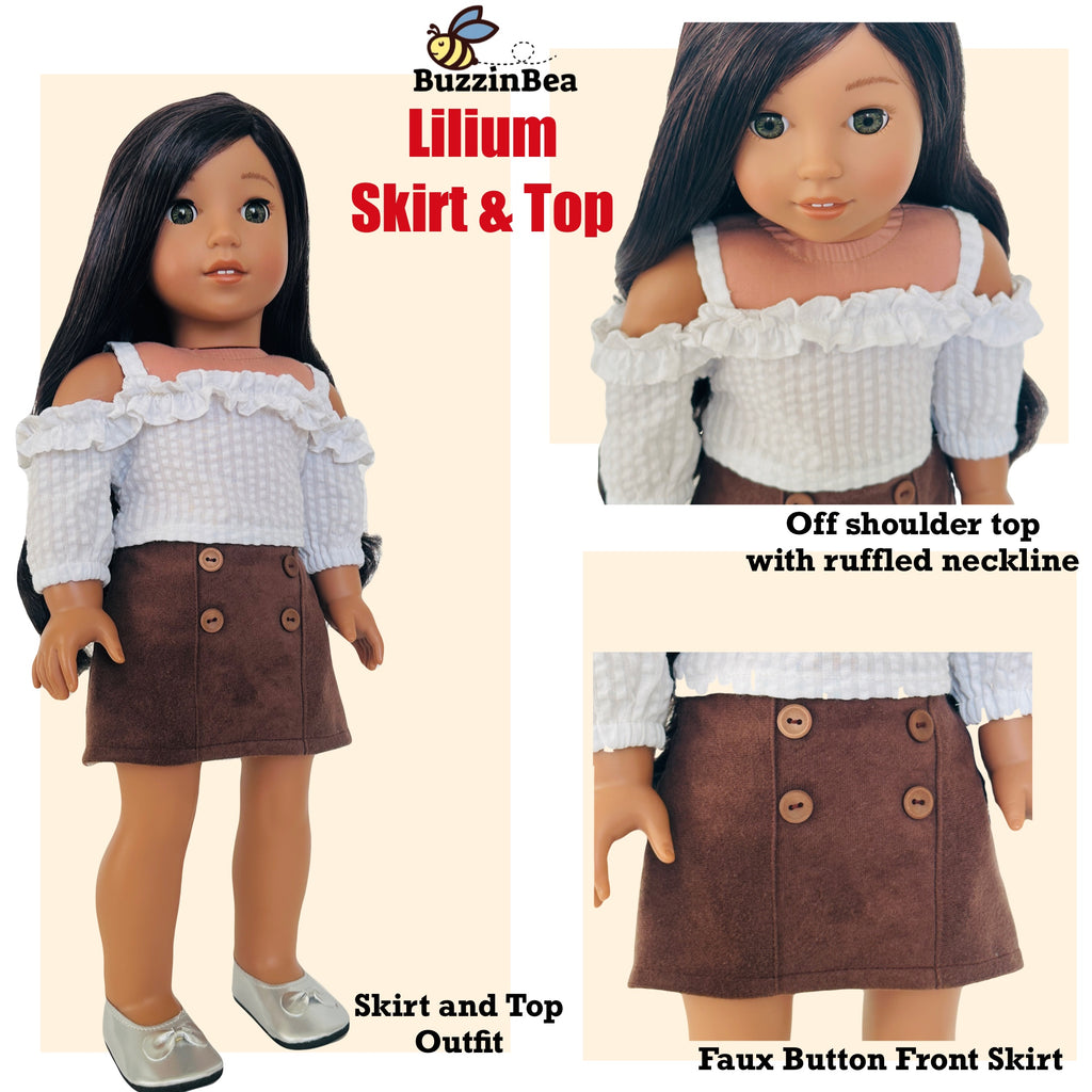 Lilium Skirt and Top for 18-inch Dolls PDF Sewing Pattern