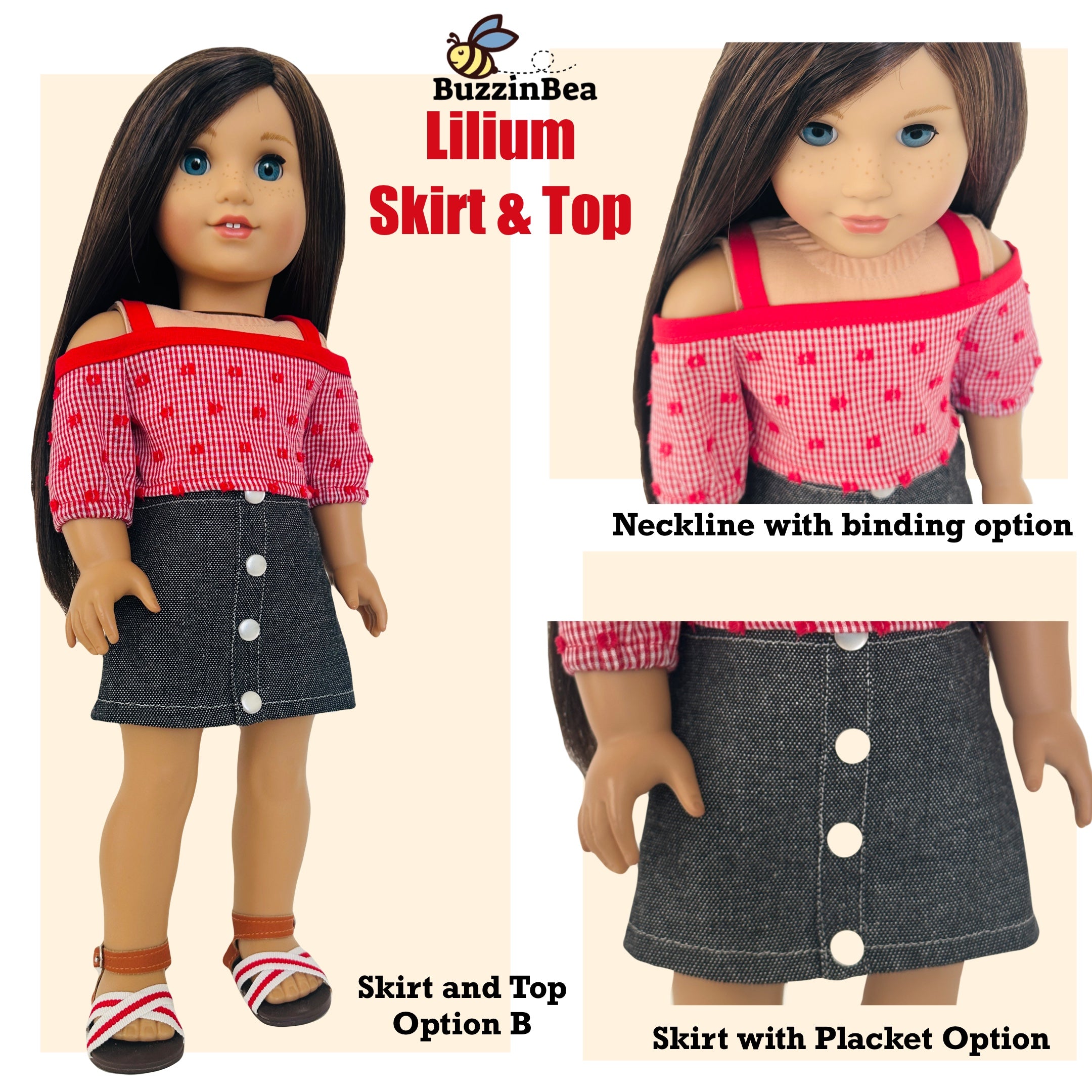 Lilium Skirt and Top for 18-inch Dolls PDF Sewing Pattern