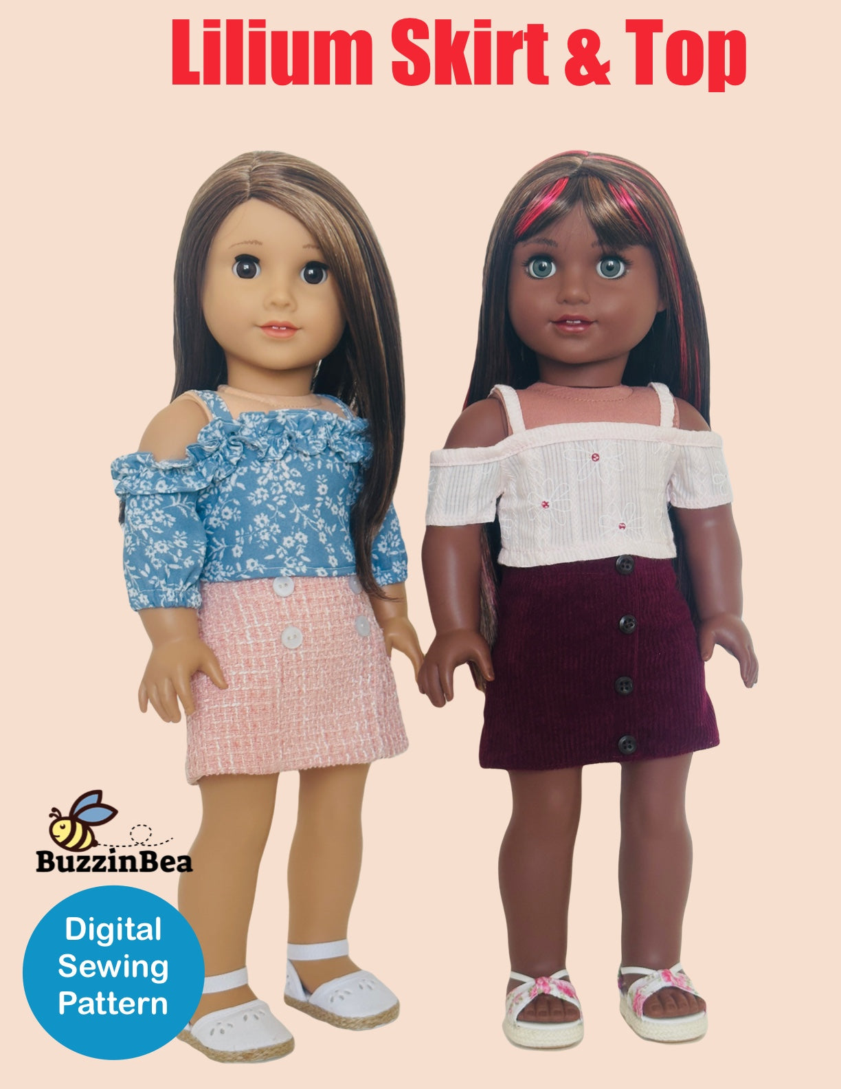 Lilium Skirt and Top for 18-inch Dolls PDF Sewing Pattern