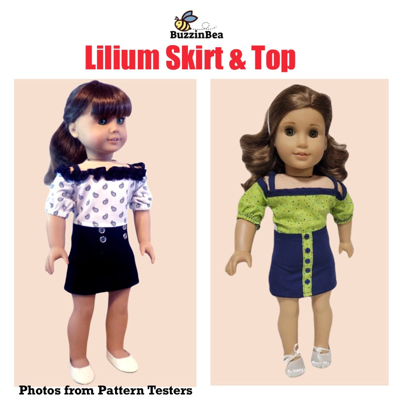 Lilium Skirt and Top for 18-inch Dolls PDF Sewing Pattern