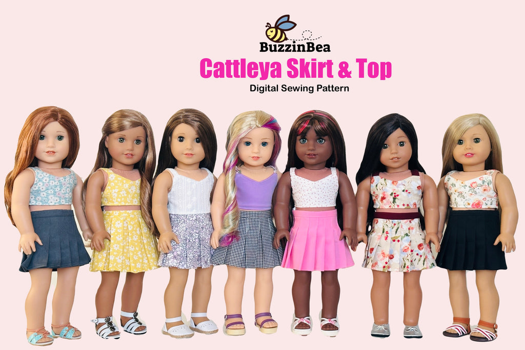 Cattleya Skirt and Top for 18-inch Dolls PDF Sewing Pattern