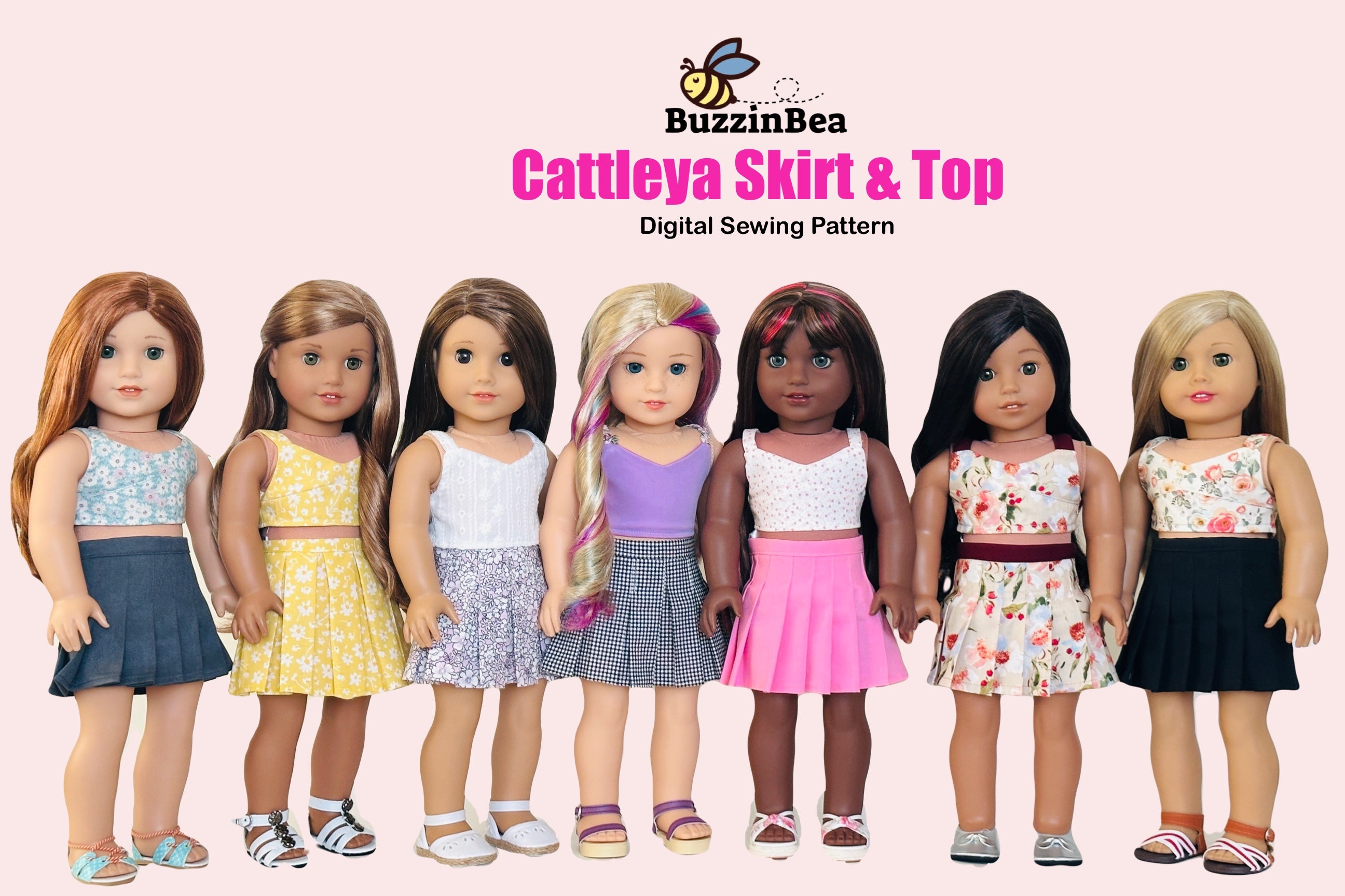 Cattleya Skirt and Top for 18-inch Dolls PDF Sewing Pattern
