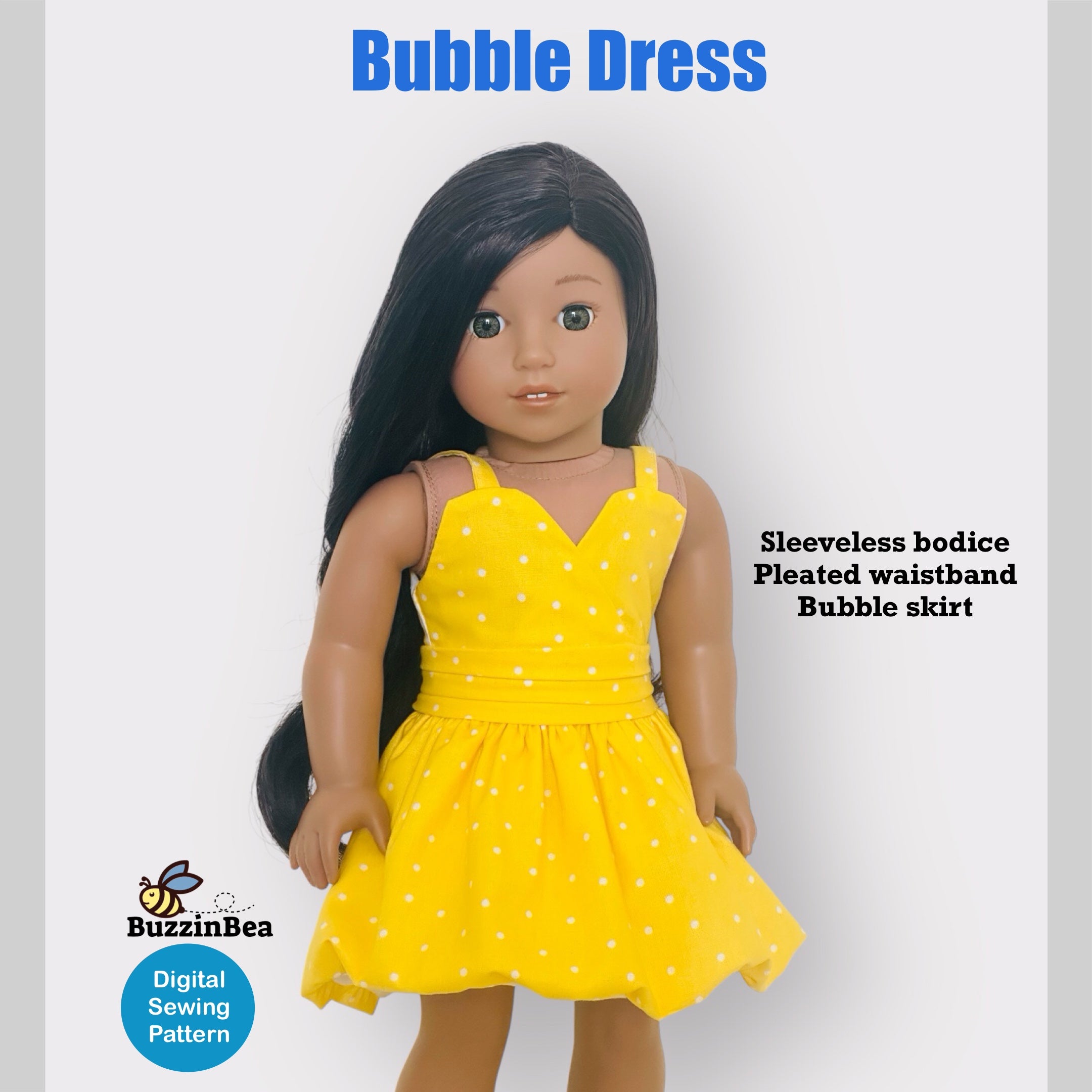 Bubble Dress for 18-inch Dolls PDF Sewing Pattern