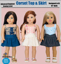 Corset Skirt and Top 18-inch doll clothes PDF sewing pattern