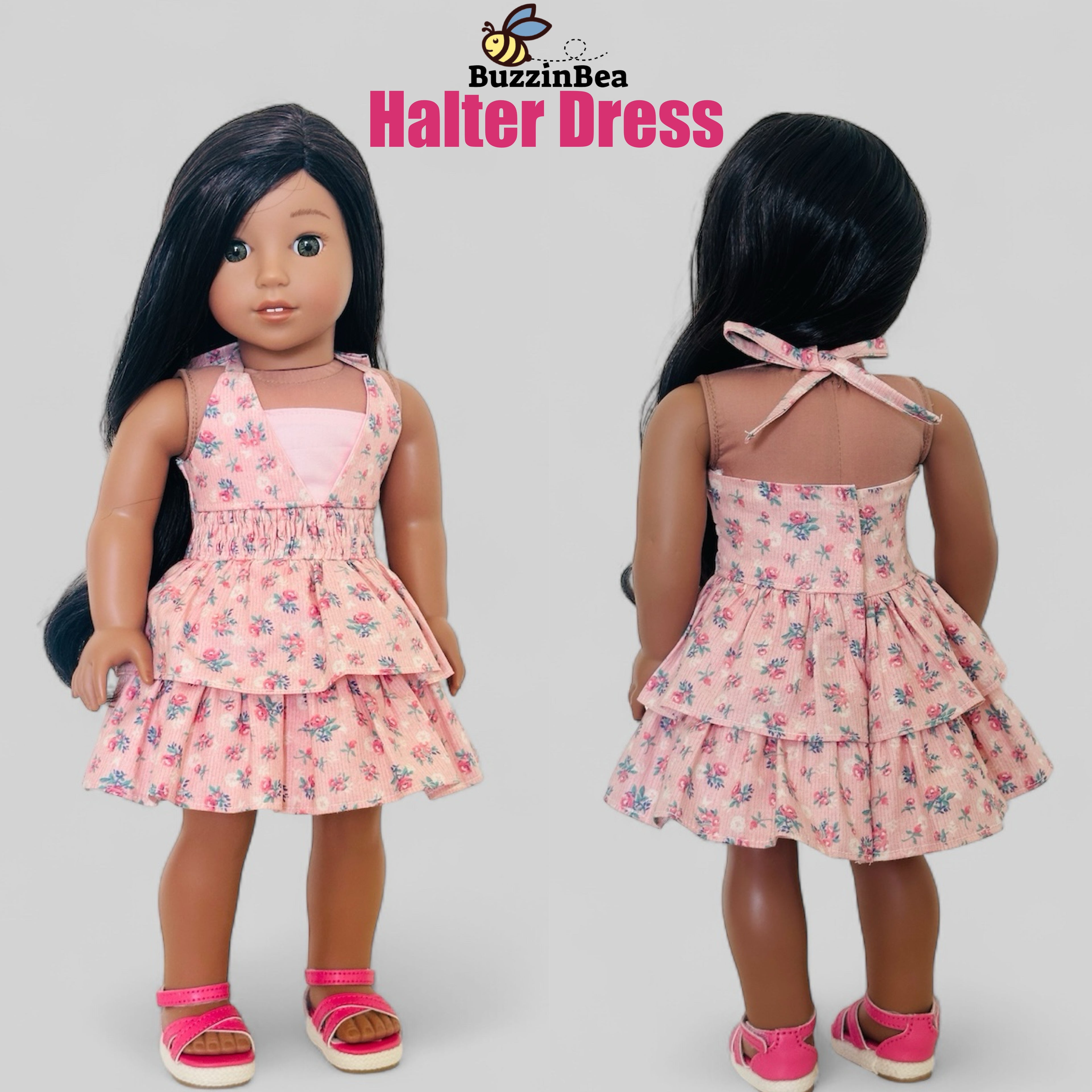 Halter Dress for 18-inch Dolls PDF Sewing Pattern