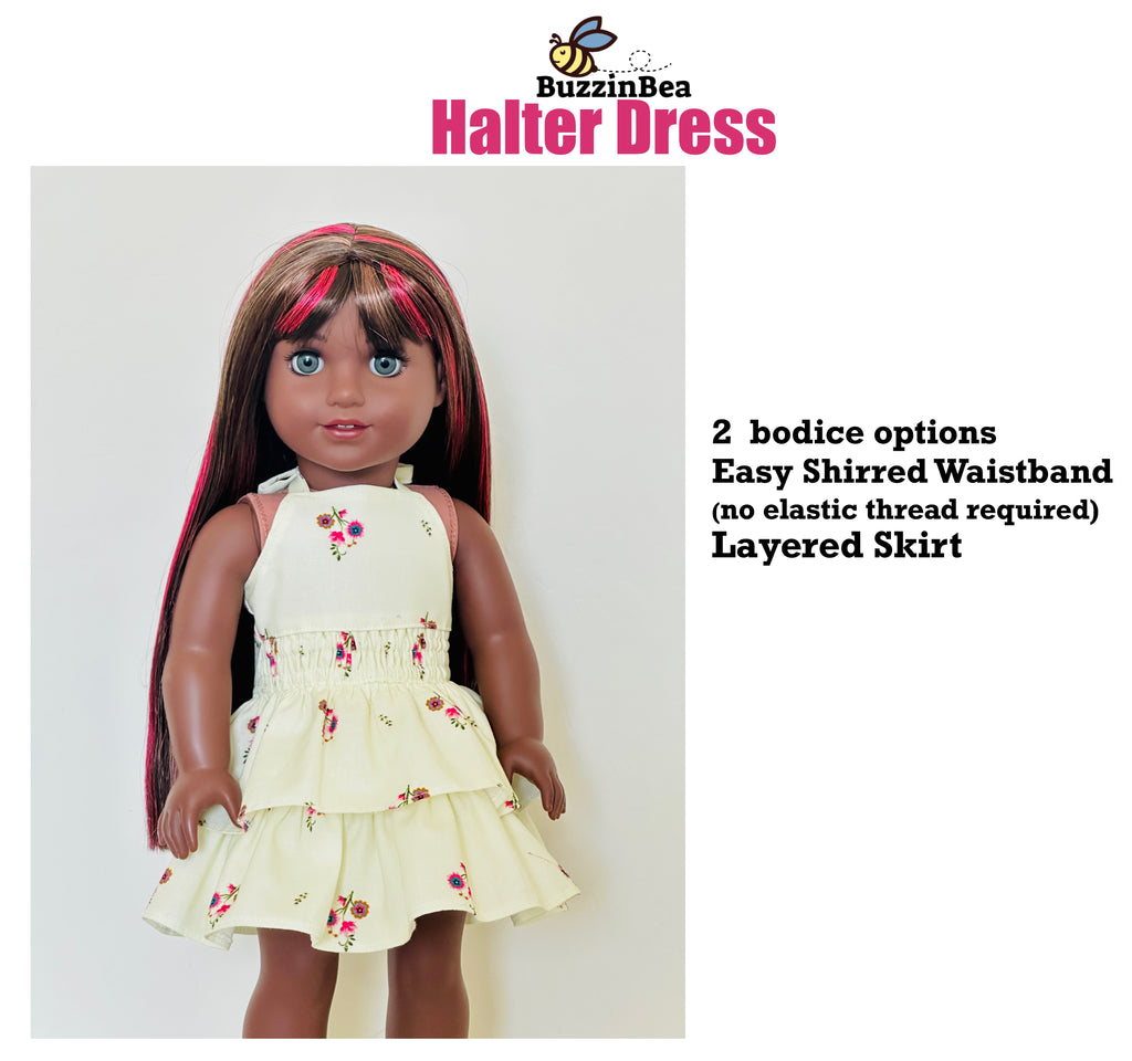 Halter Dress for 18-inch Dolls PDF Sewing Pattern