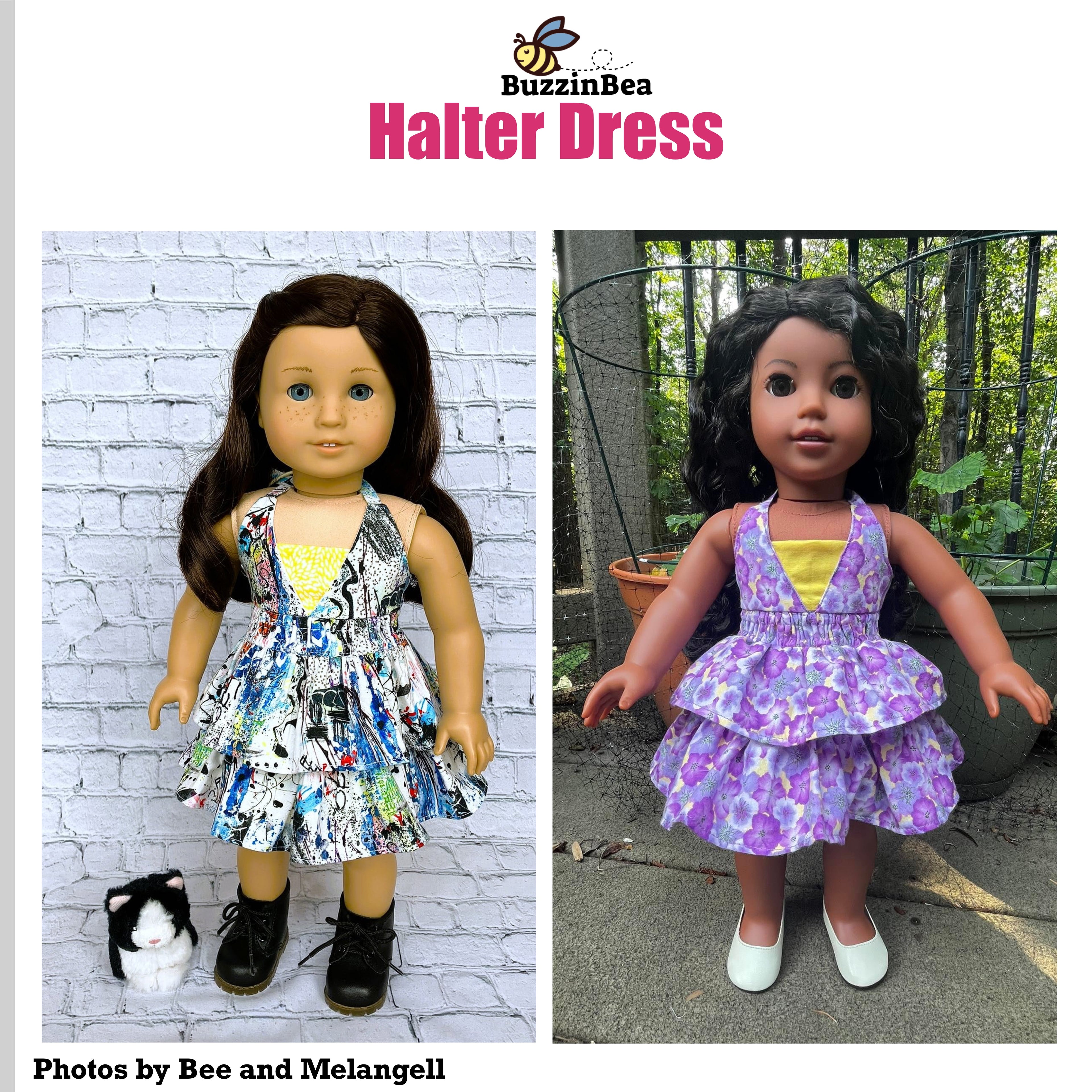 Halter Dress for 18-inch Dolls PDF Sewing Pattern