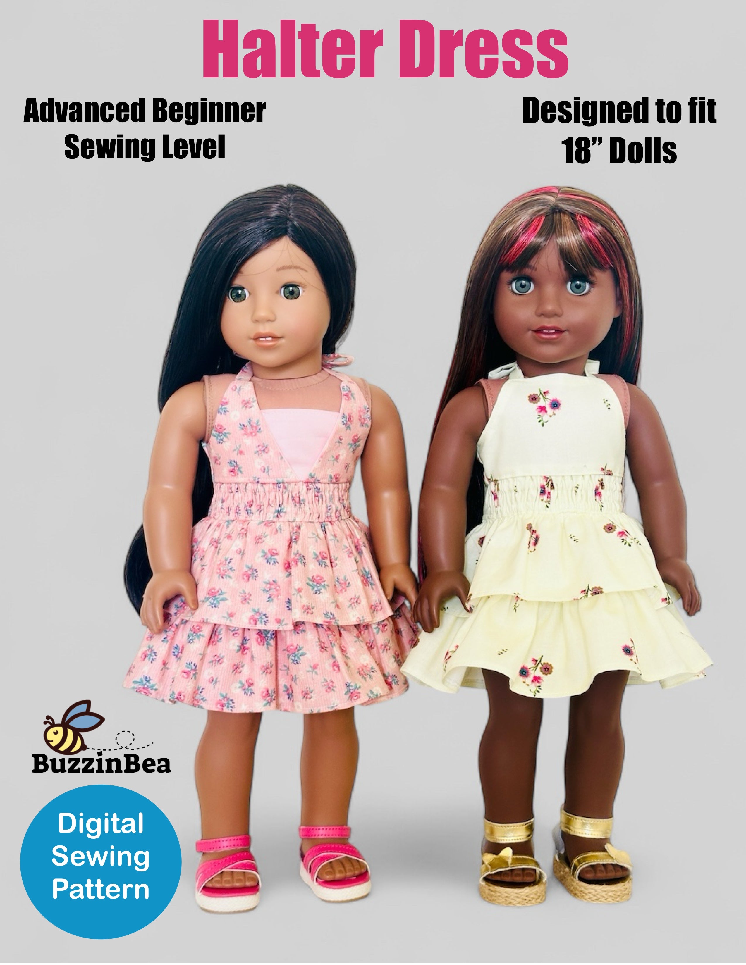 Halter Dress for 18-inch Dolls PDF Sewing Pattern